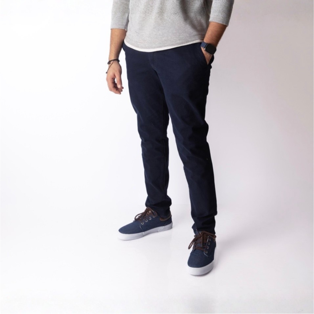 Navy blue gabardine pants