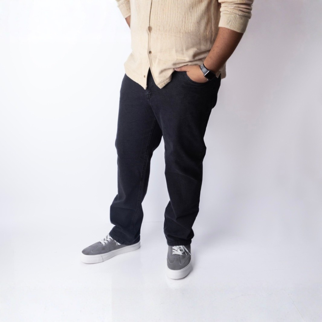 Light black special size jeans