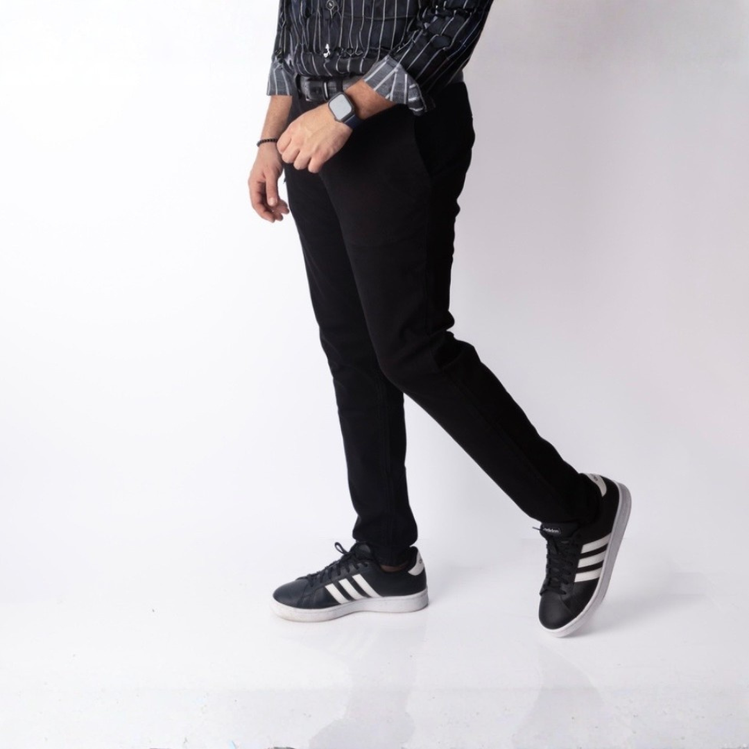 Black gabardine pants