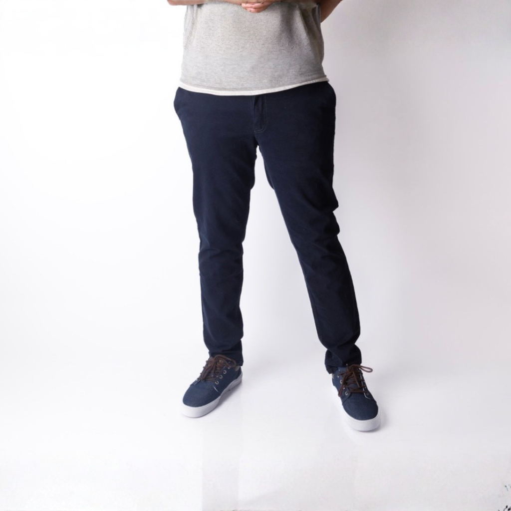 Navy blue gabardine pants