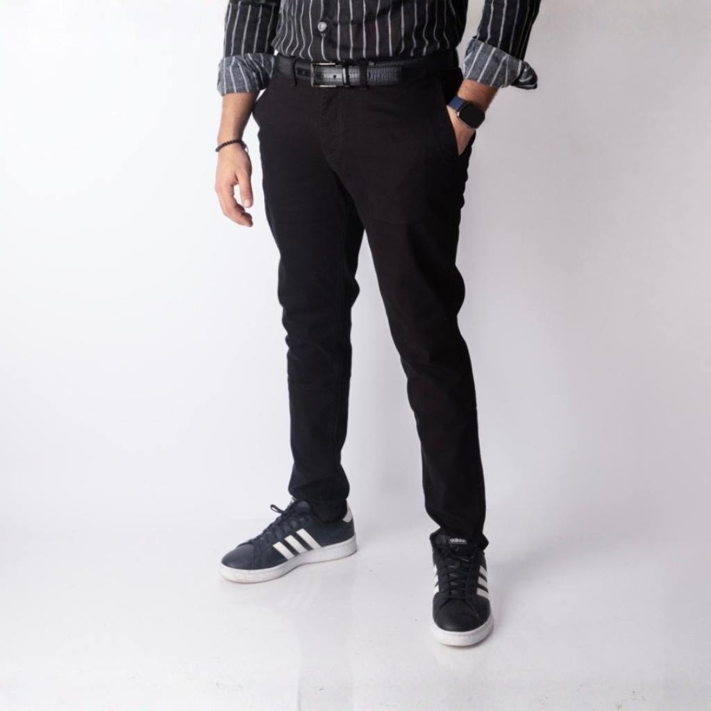 Black gabardine pants